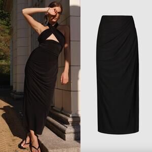 The Great Eros | NWT Infinity Skirt in Black Stretch Jersey Maxi Skirt L